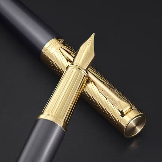 Parker Ingenuity Pioneers Collection Grey Lacquer Gold Trim Fountain Pen – Fine