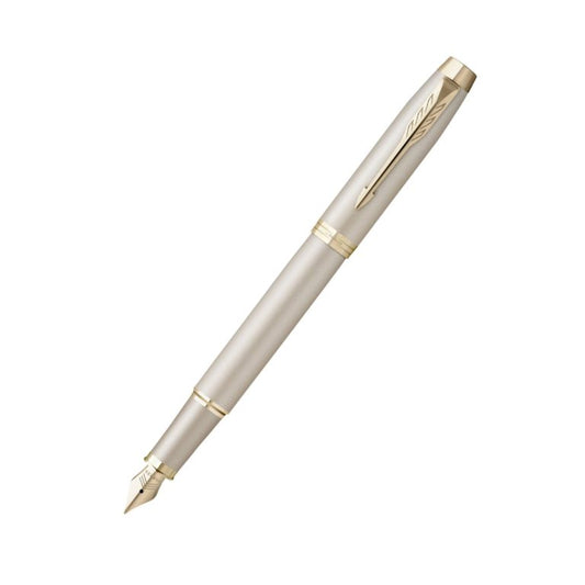 Parker IM Monochrome Champagne Trim Fountain Pen – Medium