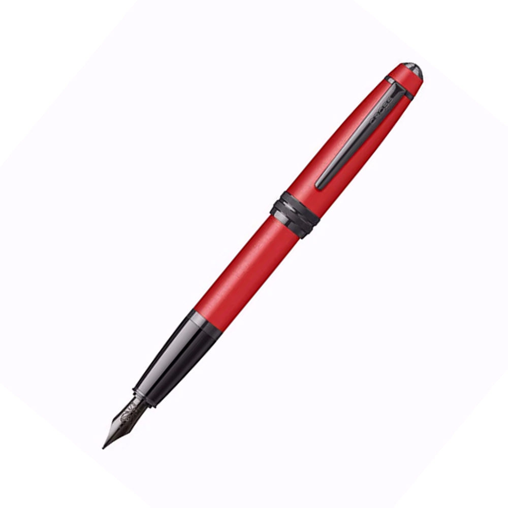Cross Bailey Matte Red Lacquer with Black PVD Trim Fountain Pen – Medium Nib