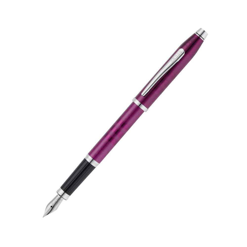 Cross Century II Midnight Plum Lacquer with Polished Chrome Trim Fountain Pen – Fine Nib