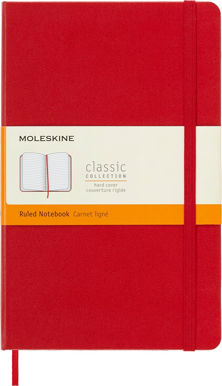 Moleskine Classic Hard Cover Notebook - A5, Ruled(Large)
