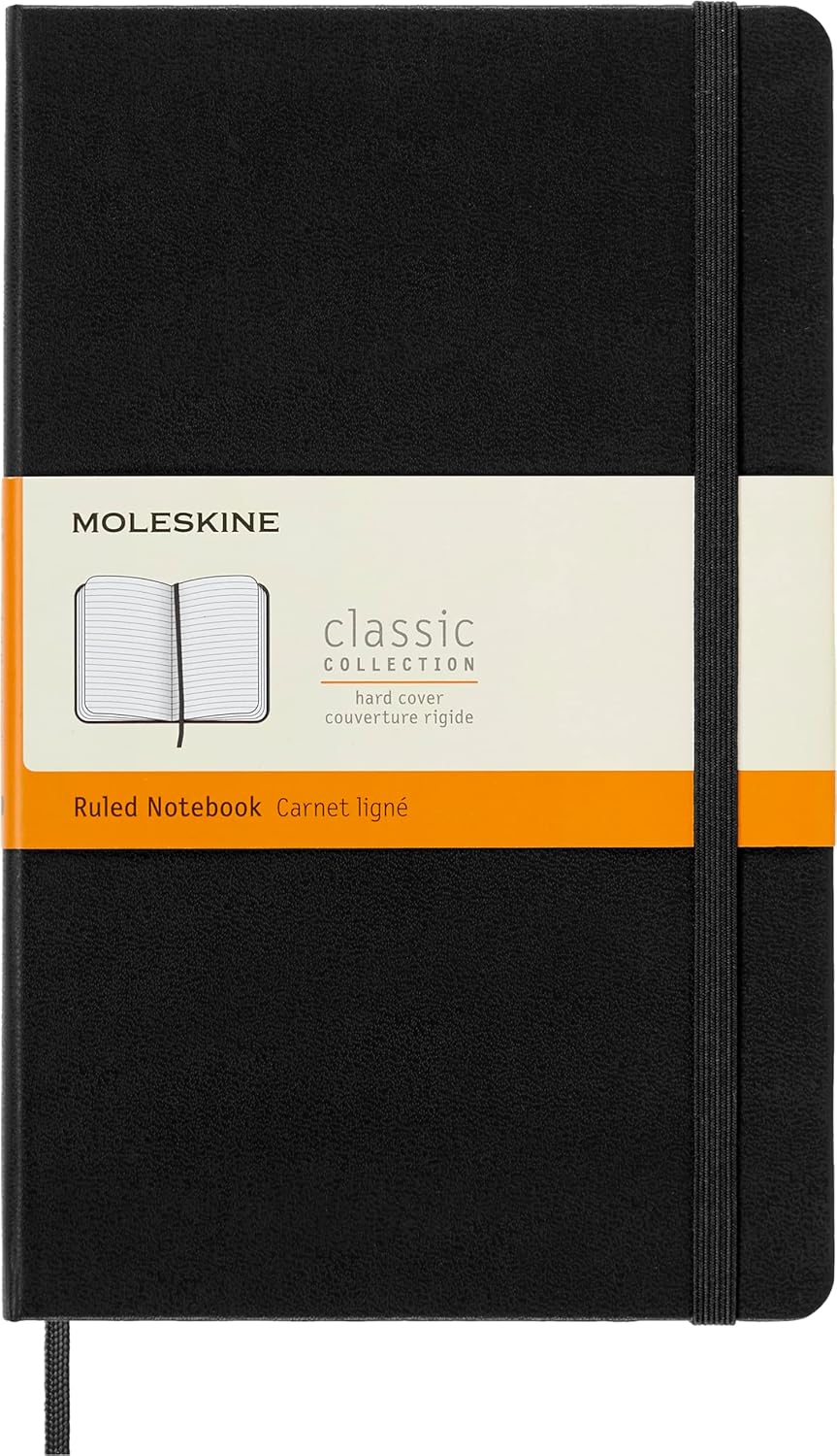Moleskine Classic Hard Cover Notebook - A5, Ruled(Large)