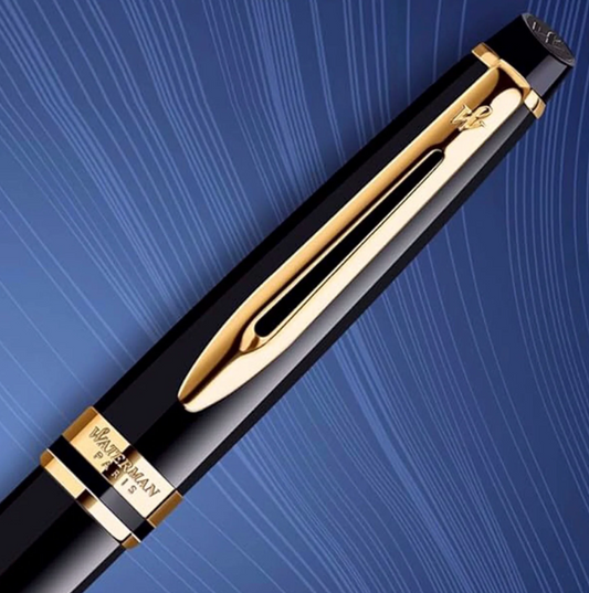 Waterman Expert Ballpoint Pen - Mars Black Gold Trims