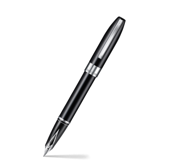 Sheaffer Legacy 9064 Glossy Black Inlaid Nib Fountain Pen (Medium) with Palladium-Plated Trims