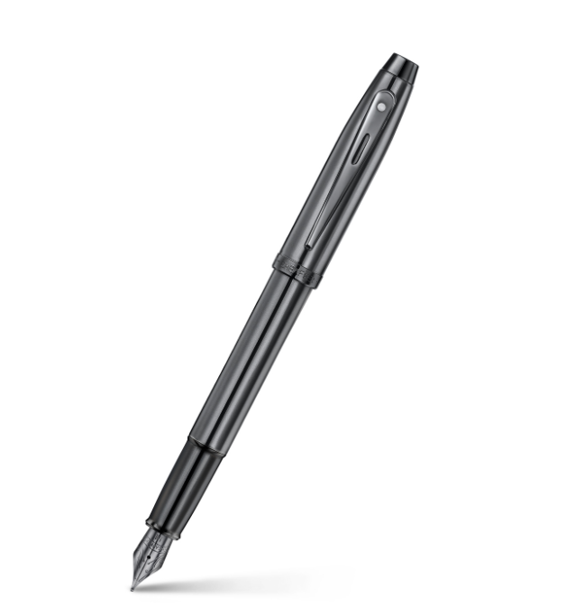 Sheaffer 100 9375 Ionic Gunmetal Grey Fountain Pen with Shiny PVD Trims