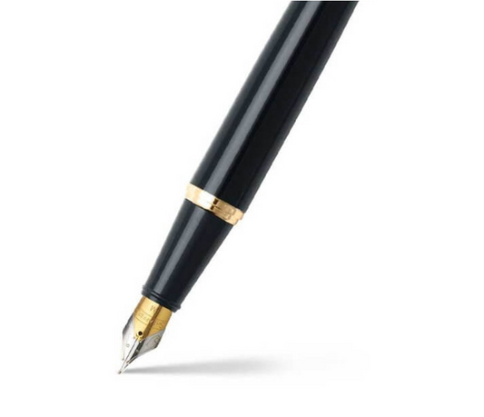 Sheaffer Gift 300 Fountain Pen Glossy Black with Gold Tone Trim