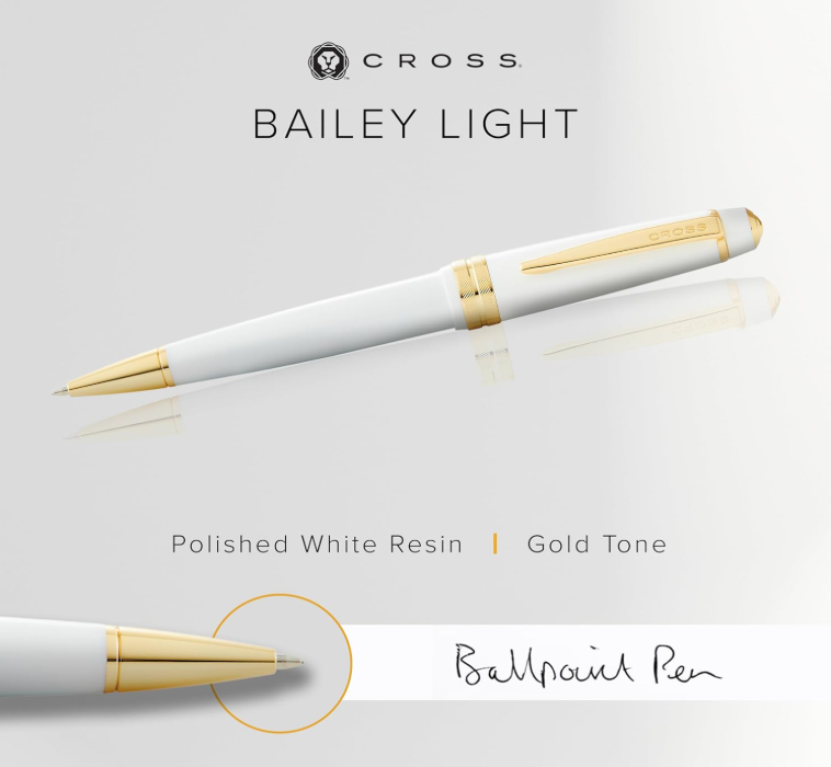 Cross Bailey Light Ball Pen - White GT