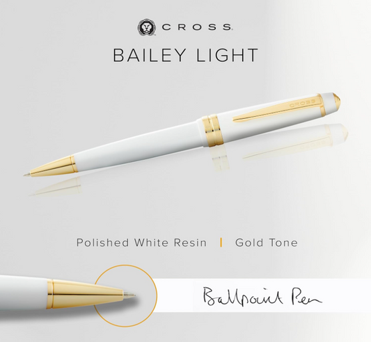 Cross Bailey Light Ball Pen - White GT