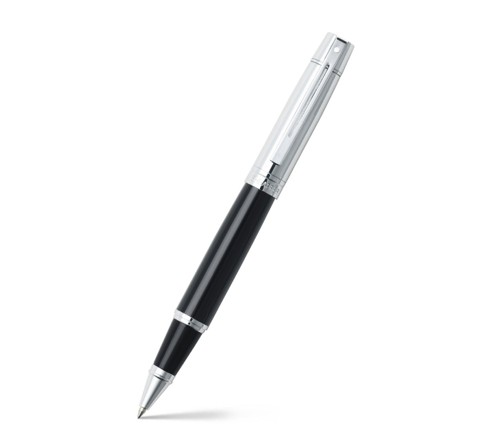Sheaffer Gift 300 Rollerball Pen Glossy Black and Chrome with Chrome-Plated Trim