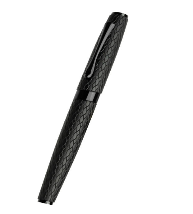 Diplomat Cobra Black Guilloche PVD Fountain Pen