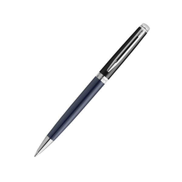 Waterman Hemisphere Colour Blocking Black & Blue Chrome Trim Ball point Pen