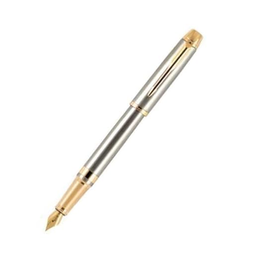 Parker Odyssey Brushed Metal Gold Trim Fountain Pen (Medium)