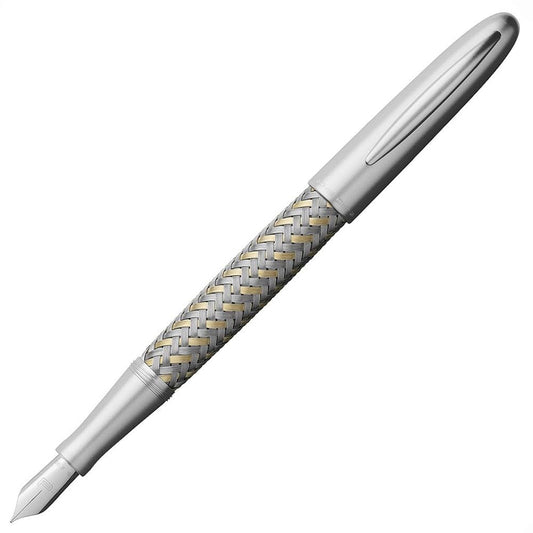 Porsche Design P3110 Steel / Gold Tecflex Fountain Pen