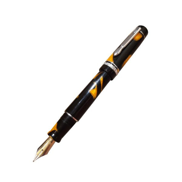 Delta DolceVita Masterpiece Black-Orange Resin Fountain Pen – 18Kt Gold Fusion Broad Nib
