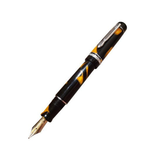 Delta DolceVita Masterpiece Black-Orange Resin Fountain Pen – 18Kt Gold Fusion Broad Nib