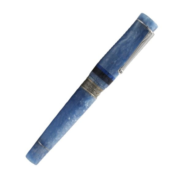 Delta Capri Marina Piccola Blue Resin with Sterling Silver Trim Fountain Pen – 14Kt Gold Medium