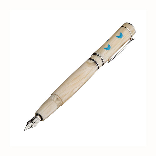 Delta Capri Night Ivory Resin Natural Coral Capuchon Fountain Pen –steel Medium Nib