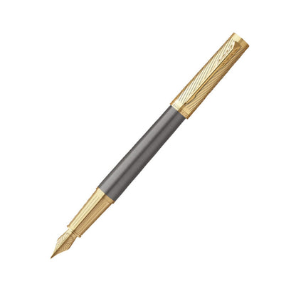 Parker Ingenuity Pioneers Collection Grey Lacquer Gold Trim Fountain Pen – Fine