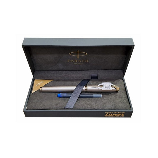 Parker IM Monochrome Champagne Trim Fountain Pen – Medium
