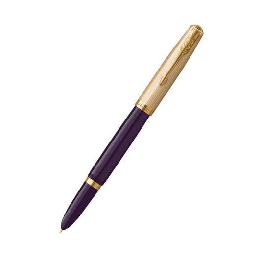 Parker 51 Deluxe Plum with Gold Trim Fountain Pen – 18Kt Gold Fine