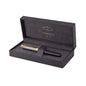 Parker Sonnet Metal & Black Lacquer Gold Trim Fountain Pen – 18Kt Gold Fine