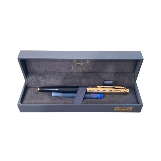Parker Aster Black & Gold Deluxe GT Fountain Pen – Medium