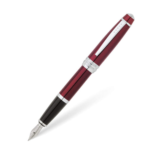 Cross Bailey Red Lacquer with Chrome Trim Medium Fountain Pen