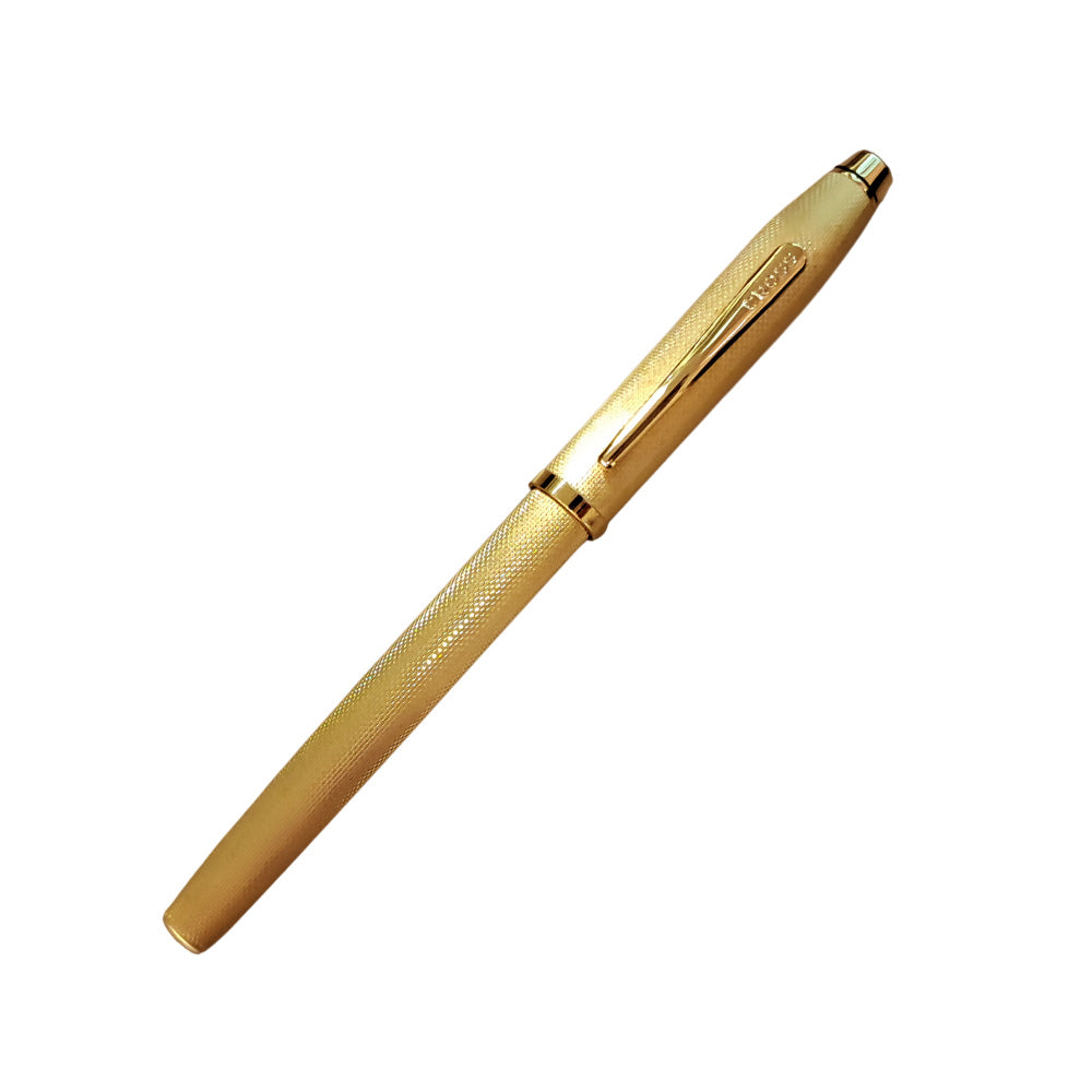 Cross Century II Polished 23Kt Gold-Plated Engraved Diamond Pattern Rollerball Pen