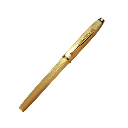 Cross Century II Polished 23Kt Gold-Plated Engraved Diamond Pattern Rollerball Pen