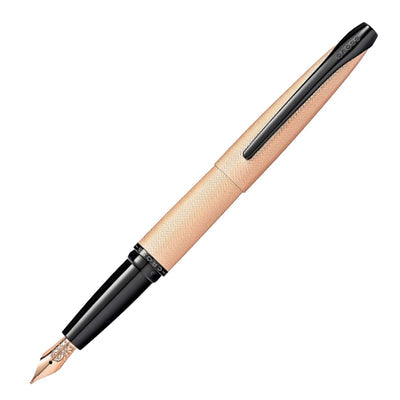 Cross ATX Brushed Rose Gold Polished Black PVD Trim Medium Fountain Pen