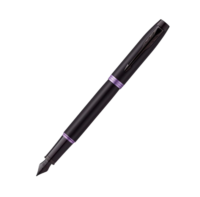 Parker IM Vibrant Rings Fountain Pen - Amethyst Purple Black BT(Fine Nib)
