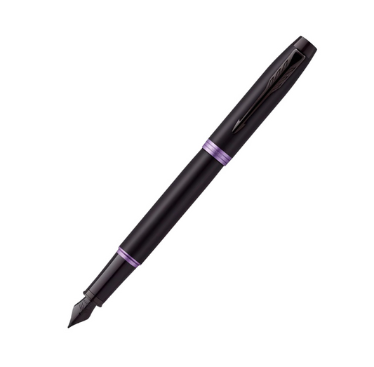 Parker IM Vibrant Rings Fountain Pen - Amethyst Purple Black BT(Fine Nib)