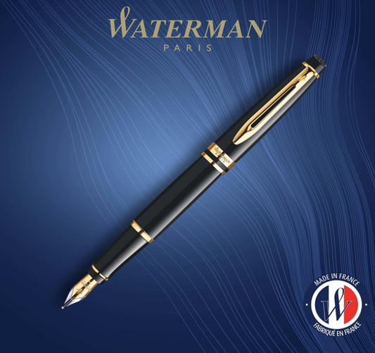 Waterman Expert Fountain Pen - Mars Black Gold Trims