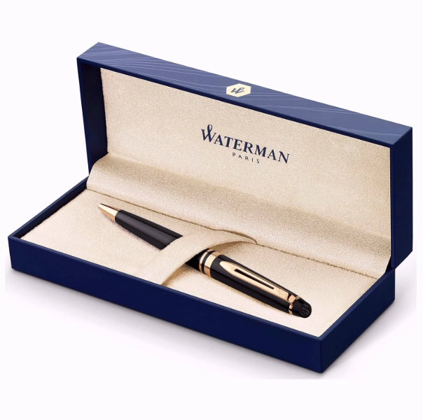 Waterman Expert Ballpoint Pen - Mars Black Gold Trims