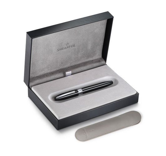 Sheaffer Legacy 9064 Glossy Black Inlaid Nib Fountain Pen (Medium) with Palladium-Plated Trims