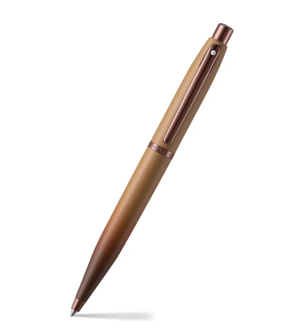 Sheaffer VFM Gift Set 9428 Coffee Edition Ballpoint Pen with Regal Brown PVD Trims and Small Notebook - Matt Brown
