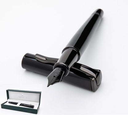 MONTEVERDE IMPRESSA FOUNTAIN PEN - BLACK WITH GUNMETAL TRIM
