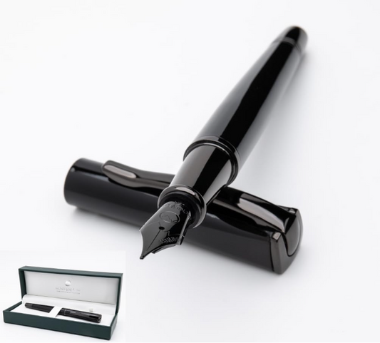 MONTEVERDE IMPRESSA FOUNTAIN PEN - BLACK WITH GUNMETAL TRIM