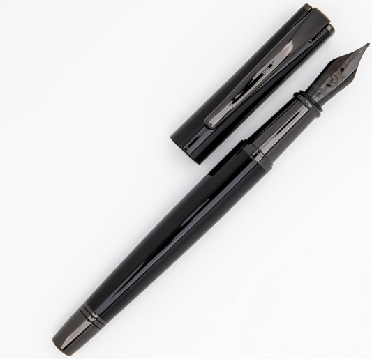 MONTEVERDE IMPRESSA FOUNTAIN PEN - BLACK WITH GUNMETAL TRIM