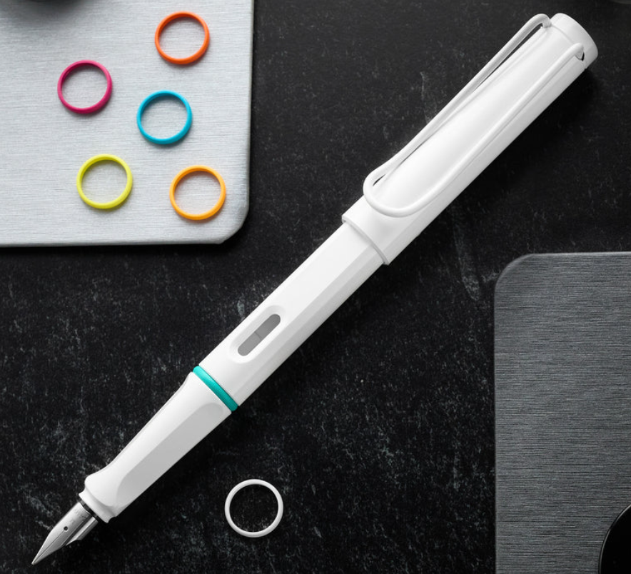 Lamy Safari Fountain Pen Multi Ring Set - All White (Special Edition)