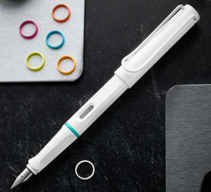 Lamy Safari Fountain Pen Multi Ring Set - All White (Special Edition)