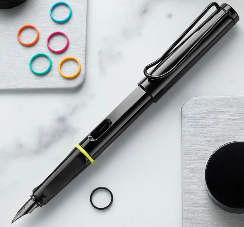 Lamy Safari Fountain Pen Multi Ring Set - All Black (Special Edition)