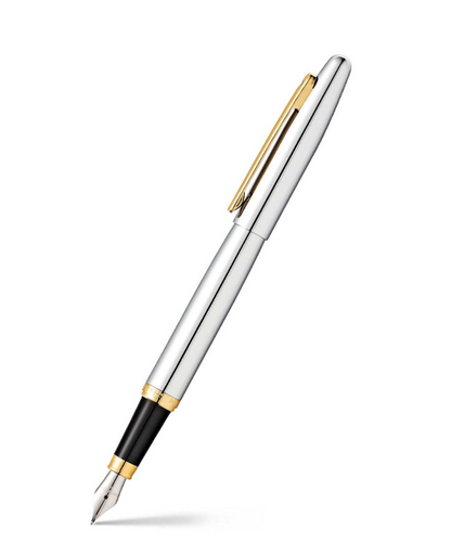 Sheaffer 9422 VFM Fountain Pen (Medium) Polished Chrome with Gold-Plated Trim
