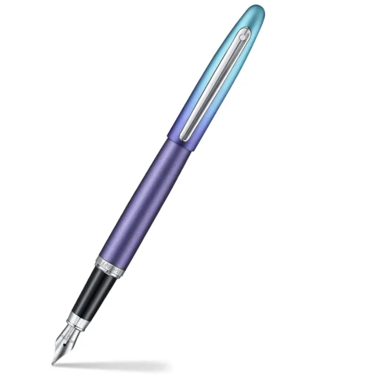 Sheaffer Expressions VFM 9430 Blue and Purple Pearlised Gradient Fountain Pen with Chrome-Plated Trims - Medium