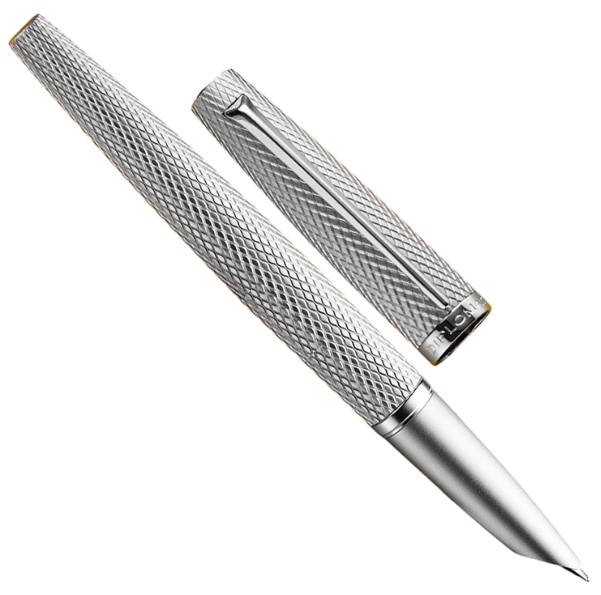 Diplomat Viper Fountain Pen(Medium Fine) - Silver Guilloche CT