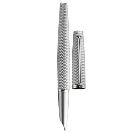 Diplomat Viper Fountain Pen(Medium Fine) - Silver Guilloche CT