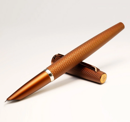 Diplomat Viper Fountain Pen(Medium Fine) - Brown Guilloche