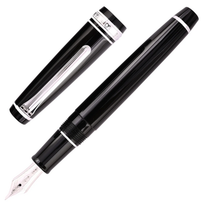 Sailor Professional Gear Slim Fountain Pen -  Black with Rhodium-plated Trims(14K Medium)