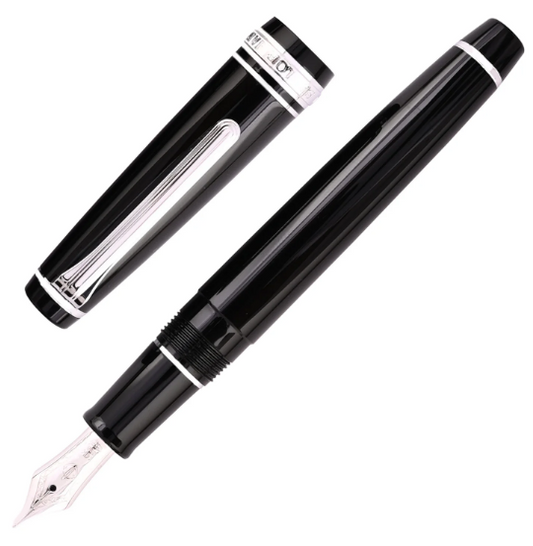 Sailor Professional Gear Slim Fountain Pen -  Black with Rhodium-plated Trims(14K Medium)