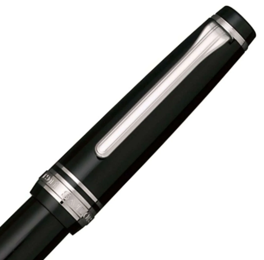 Sailor Professional Gear Slim Fountain Pen -  Black with Rhodium-plated Trims(14K Medium)
